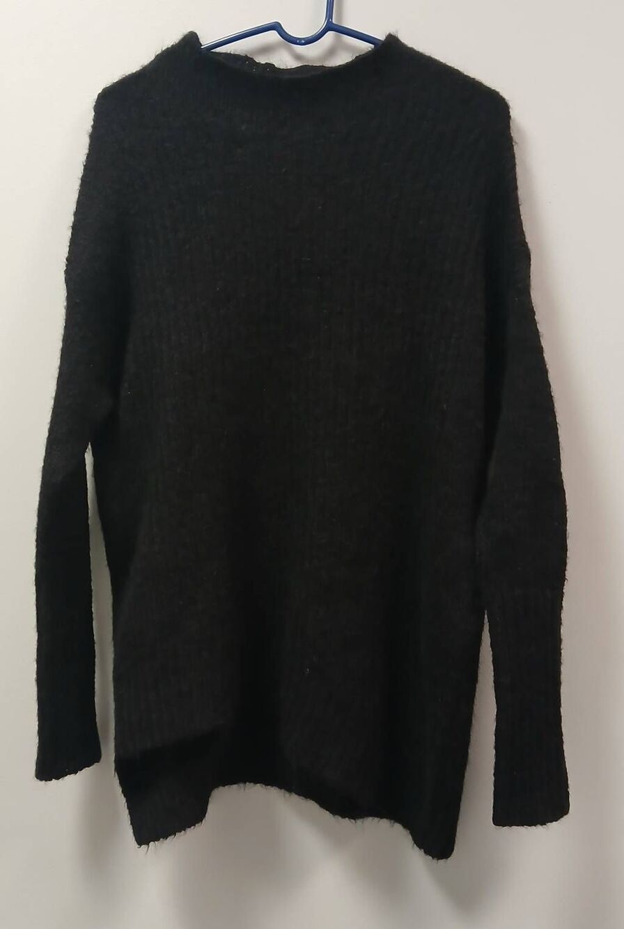 Nili lotan womens medium alpaca wool sweater black mockneck